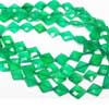 Natural Green Onyx Faceted Diamond Shape Beads Strand 10 Inches and Size 11mm to 14mm approx.